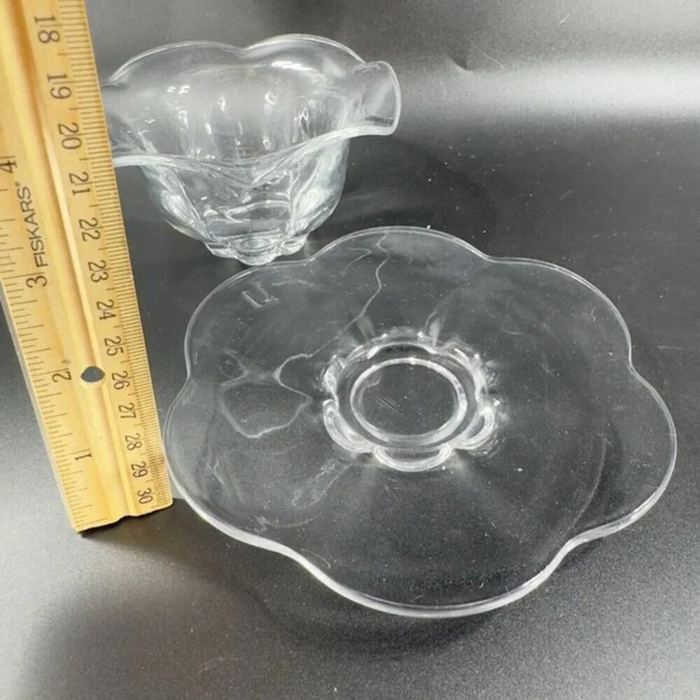 Duncan Miller Glass Company Canterbury Clear Teacup And Saucer‎ Manganese 365nm